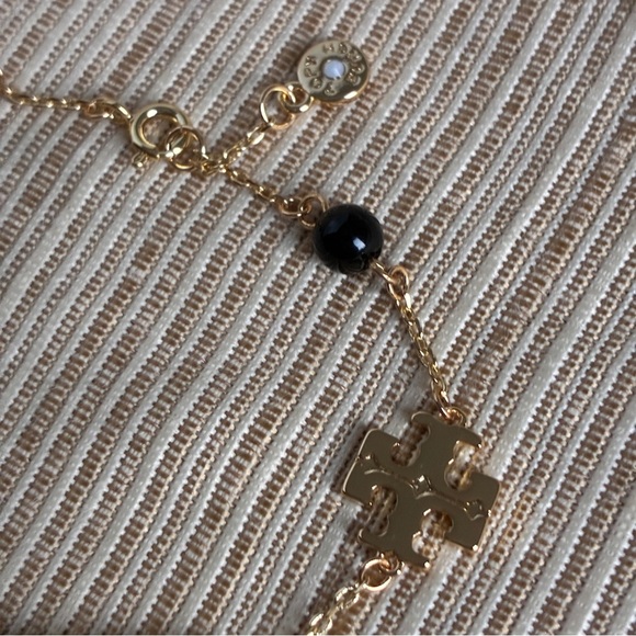 Tory Burch Gold Black Double T Logo Bracelet - Picture 3 of 9